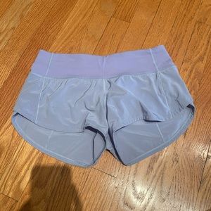 light purple lululemon speed up shorts